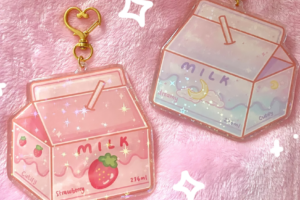 Anime Milk Keychain