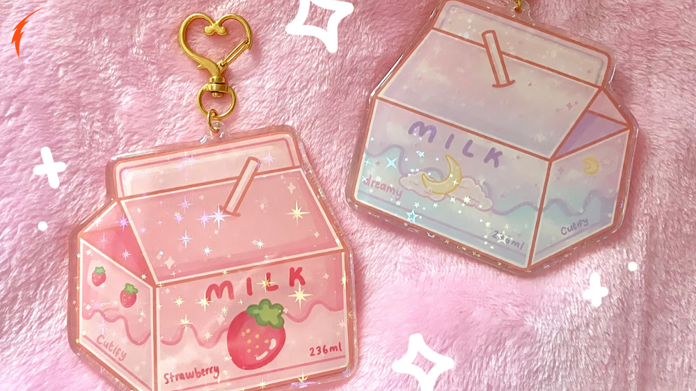 Anime Milk Keychain