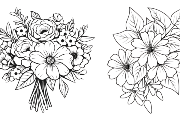 Flower Clipart Black and White