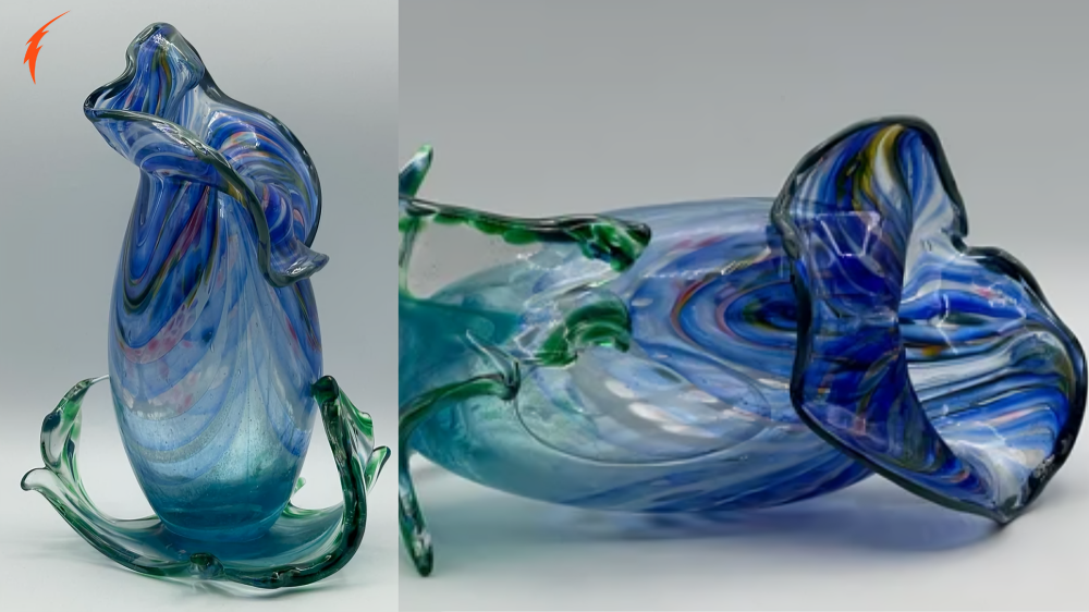 M. Stanek Handblown Glass Vase