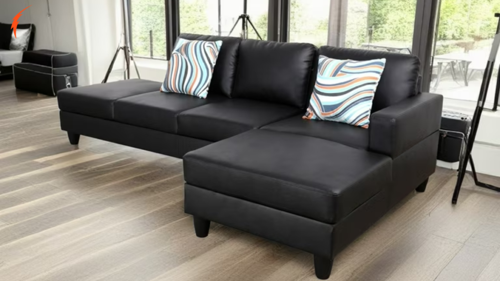 Black Wool Couch Sectionals