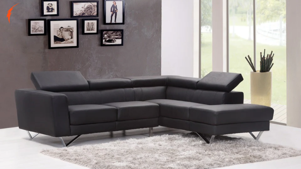 Black Wool Couch Sectionals