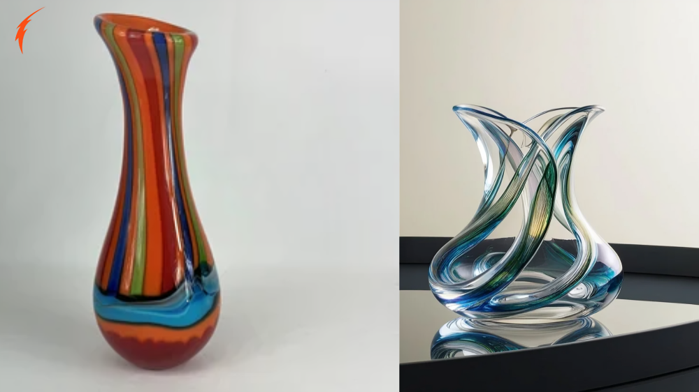 M. Stanek Handblown Glass Vase